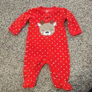 Carter's Red Polka Dot Reindeer One Piece